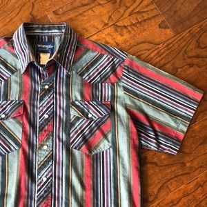 Vintage Wrangler Snap Button Shirt Large